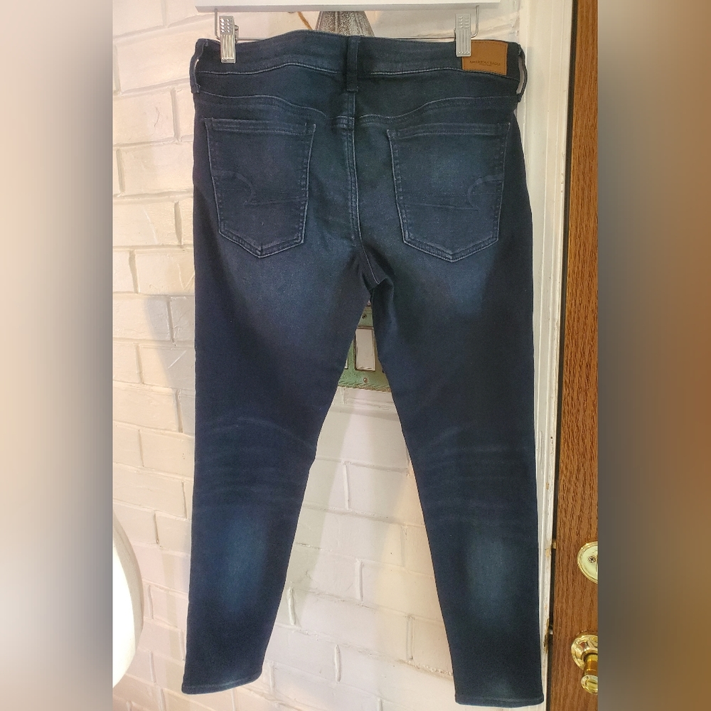 American Eagle outfitter jeggins size 12, dark blue, 86% cotton, super stretch - Picture 2 of 12